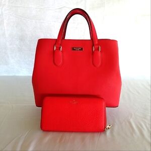 Kate Spade Red Satchel and Wallet Set